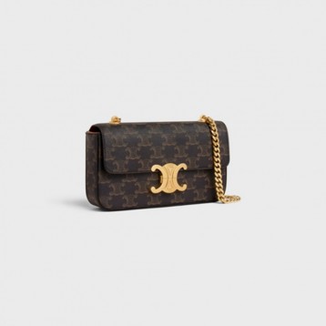 CelineTRIOMPHEロゴプリントチェーンバッグCeline75